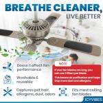 Ceiling Fan Filters - 10 Pack Activated Carbon Pads