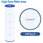Cryspool® 07077 Filter Compatible with CCP420, Clean and Clear Plus 420, PCC105-PAK4, R173576, 570-0425-07, C-7471, 178584, 817-0106, FC-6470, 4×105 Sq. Ft Pool Filter Cartridges, 4 Pack