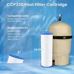 Future Way CCP320 Pool Filter Cartridges Replacement for Pentair Clean & Clear Plus 320, Replace Pleatco PCC80-PAK4, Pentair R173573, 160340, 320 sq.ft, 4 Pack