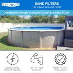 SWIMLINE HYDROTOOLS Complete Sand Filter System, 14" Tank - for Above-Ground & Inground Pools Up to 10,500 Gallons, Single Speed Pump, 0.45 THP, 2,400 GPH, 4-Way Multi-Port Valve, 60 lb Capacity