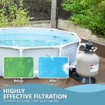 XtremepowerUS 19" Sand Filter 1.5HP Pump 4500 GPH Swimming Pumps System & Filters Combo Set Multi-Port Valve, for Domestic and Commercial Pools up to 18,000 Gallons Pool