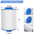 PAS50SV-F2M Hot Tub Spa Filter Cartridge, Compatible with Unicel 6CH-502, Filbur FC-0311, Master Deluxe M60506, Magnum AR50, Baleen AK-90161, Excel Filters XLS-604 Artesian Spas Filter, 2 Pack