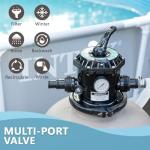 XtremepowerUS 19" Sand Filter 1.5HP Pump 4500 GPH Swimming Pumps System & Filters Combo Set Multi-Port Valve, for Domestic and Commercial Pools up to 18,000 Gallons Pool