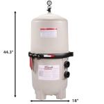 XtremepowerUS DE Pool Filter for In-Ground Pool and Spa 120 Gallons Per Minute Diatomaceous Earth DE Filter Swimming Pool Filter, 60 Square Foot