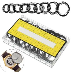 Darlingao 180 Pcs O Ring Watch Gasket Kit, 18 Sizes Rubber Seal O Rings 16–30mm, Waterproof Watch Back Case Gaskets for Watch Repair Replacement