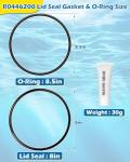 IWIWE R0446200 Lid Seal Gasket & O-Ring Compatible with Jandy JEP, SHPF, SHPM and SWF Swimming Pool Pump & Spa Pump Replacement -1 Set(2008-Current)