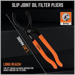 HORUSDY 12" Adjustable Oil Filter Pliers, Adjustable Oil Filter Wrench Removal Tool (Orange)