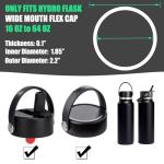 Greant 6 PCS Rubber Seal Fits Hydro Flask Wide Mouth Flex Caps, O Ring for Hydroflask Wide Flex Straw Cap, 2.2 inches Water Bottle Gasket Replacement