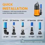 Limodot Submersible Water Pump With 25ft. Hose Kit, Sump Pump, Utility Pump with 25-Foot Power Cord, 4000GPH, Portable Water Pump for Swimming Pools, Garden Ponds, Basements, Multi-Purpose Drainage