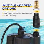 Acquaer 1/3 HP Automatic Submersible Water Pump, 115V Sump Pump with 3/4” Garden Hose Adapter, 2160 GPH High Flow Water Removal for Swimming Pool Cover Hot Tubs Flooded House Basement
