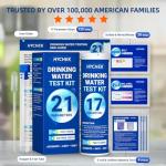 HYCHEK 21 in 1 Accurate Drinking Water Testing Kits, 145 Strips + 4 Bacteria Tests, Well and Tap Water Test Kit, Home Test Strips for Lead, Fluoride, Chlorine, Hardness, pH, Iron, Copper, and More