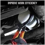 HORUSDY 12" Adjustable Oil Filter Pliers, Adjustable Oil Filter Wrench Removal Tool (Orange)