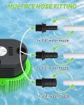 Pool Cover Pump above Ground - Submersible Water Sump Pump Swimming Water Removal Pumps, with Drainage Hose & 25 Feet Extra Long Power Cord, 850 GPH inGround, 3 Adapters