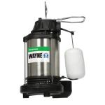 WAYNE CDU980E 3/4 HP Submersible Sump Pump – Cast Iron & Stainless Steel, Vertical Float Switch, 5,490 GPH, 5-Year Warranty