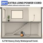 Limodot Submersible Water Pump With 25ft. Hose Kit, Sump Pump, Utility Pump with 25-Foot Power Cord, 4000GPH, Portable Water Pump for Swimming Pools, Garden Ponds, Basements, Multi-Purpose Drainage