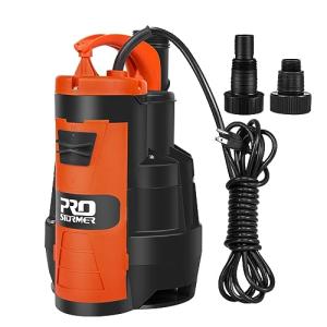 Sump Pump, Prostormer 3500 GPH 1HP Submersible Clean/Dirty Water Pump with Build-in Float Switch for Pool, Pond, Garden, Flooded Cellar and Irrigation