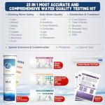 All-New 23 in 1 Drinking Water Testing Kit 158 Strips,Well Water Testing Kit & Water Test Strip for House Water for Hardness，Chlorine,Copper,Iron,Lead,pH and More