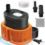 Pool Cover Pump above Ground - Submersible Water Sump Pump Swimming Water Removal Pumps, with Drainage Hose & 25 Feet Extra Long Power Cord, 850 GPH inGround, 3 Adapters