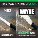 WAYNE CDU980E 3/4 HP Submersible Sump Pump – Cast Iron & Stainless Steel, Vertical Float Switch, 5,490 GPH, 5-Year Warranty