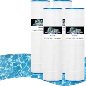 HANXER C-7488 Filtration Products- 4 Pack Pool and Spa Filter Cartridge Replacement for Filbur FC-1226, PA106, C-4025, 725-175-04, CX880XRE, 71061, 106 Sq.Ft. Spa Hot Tub Filter Cartridge
