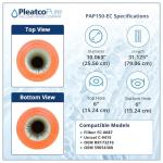 Pleatco PAP150-EC Pool Filter Cartridge Replacement for Unicel: C-9415, Filbur: FC-0687, OEM Part Numbers: R173216, 59054300, White