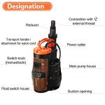 Sump Pump, Prostormer 3500 GPH 1HP Submersible Clean/Dirty Water Pump with Build-in Float Switch for Pool, Pond, Garden, Flooded Cellar and Irrigation