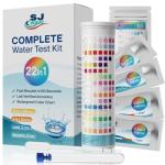 SJ WAVE 22 in 1 Water Test Kits - 125 Strips Drinking Water Test Kit, Home Tap and Well Water Tester for Bacteria pH Hardness Lead Iron Copper Chlorine Cyanuric Acid