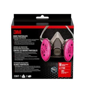 3M P100 Performance Mold & Lead Paint Removal Respirator, Medium Size, NIOSH-APPROVED P100 Rated Filter, Carbon Layer Helps Reduce Odor Nuisance, Lightweight, Adjustable Head Straps (6297P1-DC)