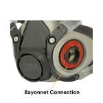 3M Half Facepiece Reusable Respirator 6200, NIOSH, Four-Point Harness, Comfortable Fit, Dual Airline Supplied Air Compatible, Bayonet Connections, Painting, Sanding, Cleaning, Medium