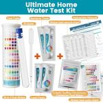 SJ WAVE 22 in 1 Water Test Kits - 125 Strips Drinking Water Test Kit, Home Tap and Well Water Tester for Bacteria pH Hardness Lead Iron Copper Chlorine Cyanuric Acid
