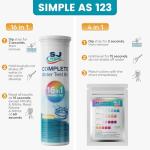 SJ WAVE 22 in 1 Water Test Kits - 125 Strips Drinking Water Test Kit, Home Tap and Well Water Tester for Bacteria pH Hardness Lead Iron Copper Chlorine Cyanuric Acid