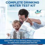 SJ WAVE 22 in 1 Water Test Kits - 125 Strips Drinking Water Test Kit, Home Tap and Well Water Tester for Bacteria pH Hardness Lead Iron Copper Chlorine Cyanuric Acid