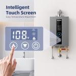 Tankless Water Heater, Novieex On Demand Water Heater Natural Gas, Up to 4.3 GPM, 100,000 BTU Instant Hot Water Heater with LED Display, Indoor Installation, 2-4 Point Use for Family Bathroom Kitchen