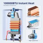 Tankless Water Heater, Novieex On Demand Water Heater Natural Gas, Up to 4.3 GPM, 100,000 BTU Instant Hot Water Heater with LED Display, Indoor Installation, 2-4 Point Use for Family Bathroom Kitchen