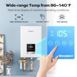 14kW Tankless Water Heater Electric, ORBEK On Demand Instant Hot Water Heater 240V, Max 3.38 GPM, Supply for 2-3 Fixtures, ETL Certified, Indoor Installation, New Upgraded 2.0