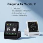 Qingping Air Quality Monitor Gen 2, Air Quality Monitor Indoor Detects PM2.5, CO2, PM10, Noise, Temperature and Humidity, New Upgraded Alarm Clock Function, Air Quality Tester for Bedroom, Smart Home