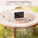 Professional 16 in 1 Air Quality Monitor Indoor 10h Battery & 5.5" Display 9 AQI+7 AQI Alerts, Portable CO2 Monitor Air Quality Tester for CO2, TVOC, PM2.5 PM1.0 PM10, HCHO Temp/ Humidity AQI & Time