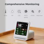 Qingping Air Quality Monitor Gen 2, Air Quality Monitor Indoor Detects PM2.5, CO2, PM10, Noise, Temperature and Humidity, New Upgraded Alarm Clock Function, Air Quality Tester for Bedroom, Smart Home