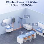 Tankless Water Heater, Novieex On Demand Water Heater Natural Gas, Up to 4.3 GPM, 100,000 BTU Instant Hot Water Heater with LED Display, Indoor Installation, 2-4 Point Use for Family Bathroom Kitchen