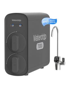 Waterdrop G5P700A Alkaline Mineral pH+ Reverse Osmosis Water Filter, NSF/ANSI 58 & 372 Certified, 700G Reverse Osmosis System, 8 Stage RO Water Filtration System, 2:1 Pure to Drain, Smart LED Faucet