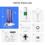 iSpring CKC1C Countertop Drinking Water Filtration System with Carbon Filter, 2.5" x 10", Clear