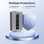 Tankless Water Heater, Novieex On Demand Water Heater Natural Gas, Up to 4.3 GPM, 100,000 BTU Instant Hot Water Heater with LED Display, Indoor Installation, 2-4 Point Use for Family Bathroom Kitchen