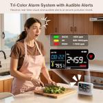 Professional 16 in 1 Air Quality Monitor Indoor 10h Battery & 5.5" Display 9 AQI+7 AQI Alerts, Portable CO2 Monitor Air Quality Tester for CO2, TVOC, PM2.5 PM1.0 PM10, HCHO Temp/ Humidity AQI & Time