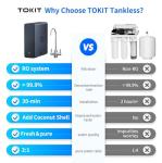 TOKIT U2 Reverse Osmosis System, Tankless Alkaline Mineral Reverse Osmosis Water Filter, NSF/ANSI 58,Under Sink Water Filter RO System, 600 GPD, 2:1 Pure to Drain, 2 Way Faucet