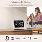 Professional 16 in 1 Air Quality Monitor Indoor 10h Battery & 5.5" Display 9 AQI+7 AQI Alerts, Portable CO2 Monitor Air Quality Tester for CO2, TVOC, PM2.5 PM1.0 PM10, HCHO Temp/ Humidity AQI & Time