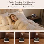 Professional 16 in 1 Air Quality Monitor Indoor 10h Battery & 5.5" Display 9 AQI+7 AQI Alerts, Portable CO2 Monitor Air Quality Tester for CO2, TVOC, PM2.5 PM1.0 PM10, HCHO Temp/ Humidity AQI & Time