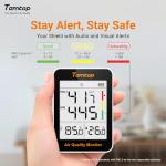 Temtop Air Quality Monitor Indoor Thermo-Hygrometer - PM2.5, AQI, Temperature, and Humidity Meter for Home, Office, or School, Air Quality Measurement, 60-Day Battery Life