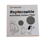 PAWZIDEA Activated Carbon Filter Replacement for Pet Waste Trash Cans Wall Mounted, 3.15"*3.15" Square Thick Deodorizing Carbon Filters, 4-Pack, Replace Every Month