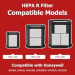 Air Purifier Filter R Replacement for Honeywell Air Purifier HPA100/200/300 and 5000 Series, Funmit 6 Pack Filter Compatible with Honeywell R Filter (HRF-R3 & HRF-R2 & HRF-R1)