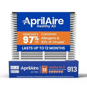 AprilAire 913 Replacement Filter for AprilAire Whole House Air Purifiers - MERV 13, Healthy Home Allergy, 25x20x4 Air Filter (Pack of 1)